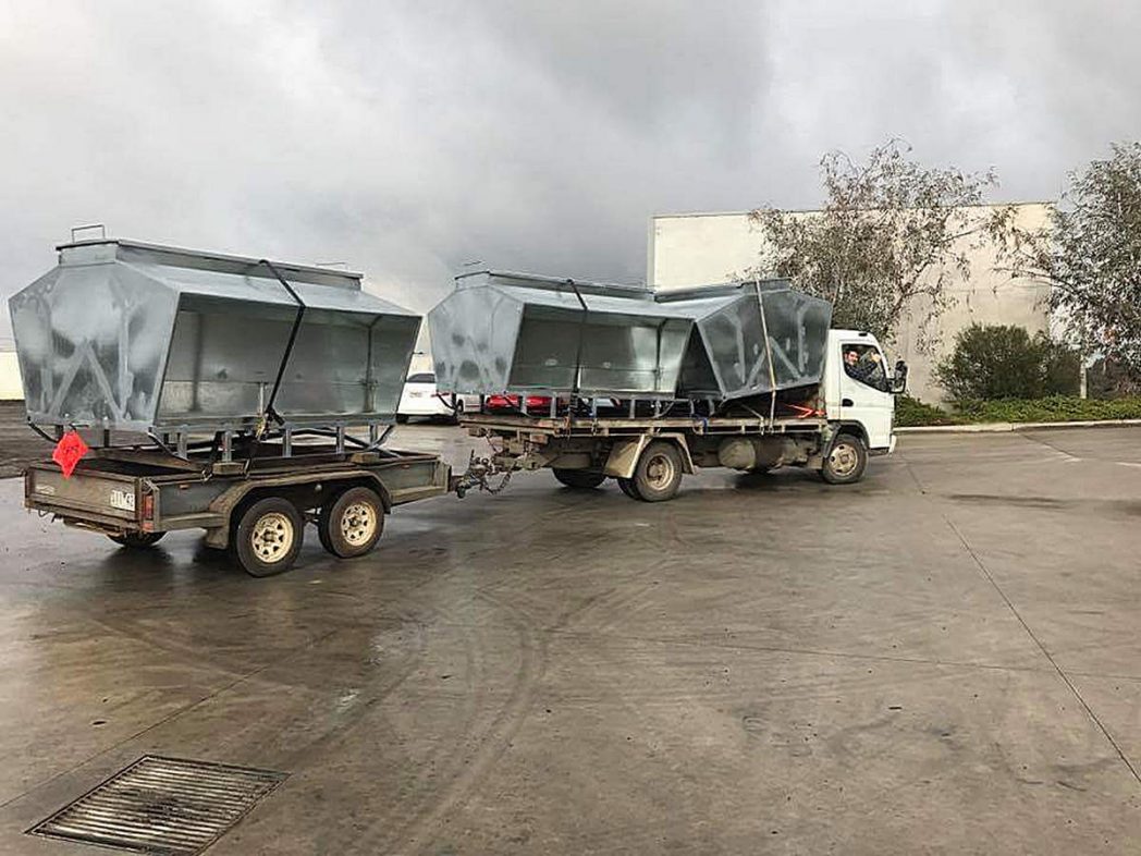 Finished Crates loaded onto delivery truck